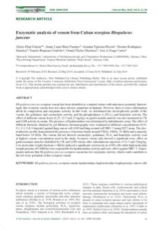 In vitro anticancer effect of venom from Cuban scorpion Rhopalurus junceus against a panel of human cancer cell lines